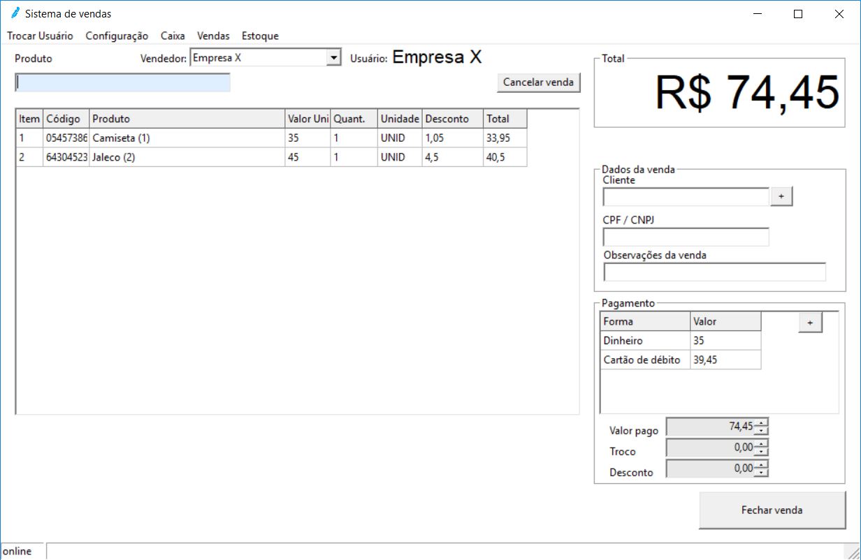 Caixa de vendas offline
